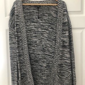 Express black and white sweater